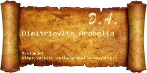 Dimitrievits Arabella névjegykártya